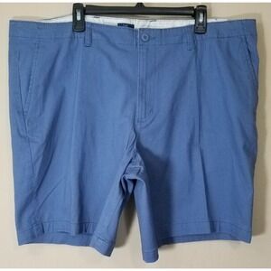 George Men Twill Casual Shorts At The Knee Stretch Blue Size 46 NEW